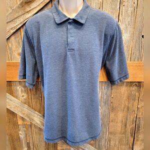Orvis Shirt Mens XL Trout Bum Polo Navy Blue Short Sleeve Snap Closure